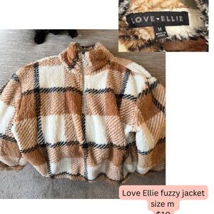 Love Ellie Fuzzy Plaid Jacket